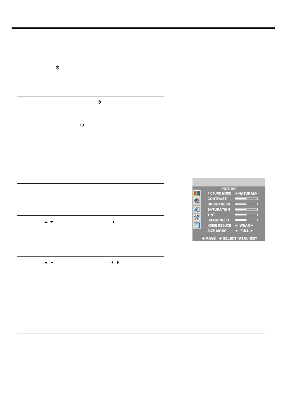 Turning the unit on and off | Palsonic TFTV812U User Manual | Page 19 / 36