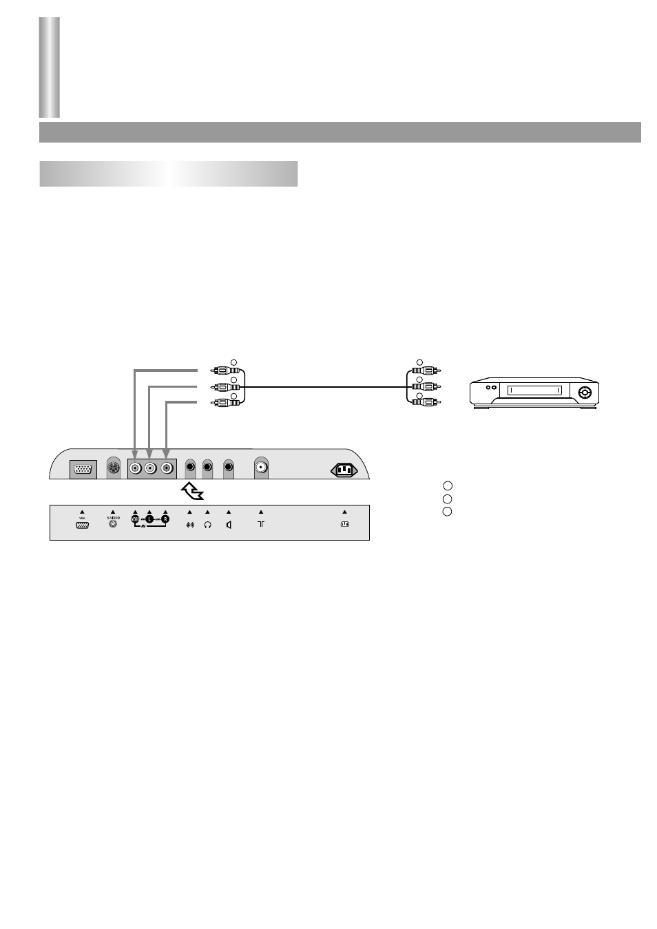 Installation, Back panel, Connecting video/audio equipment | Continued), Composite video signal connection (rca), S-video signal connection | Palsonic TFTV-510 User Manual | Page 13 / 31