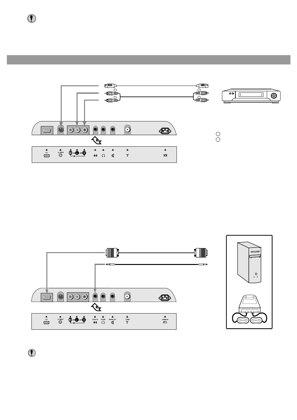 Connecting the pc input terminals, Equipment with vga output | Palsonic TFTV-510 User Manual | Page 14 / 31