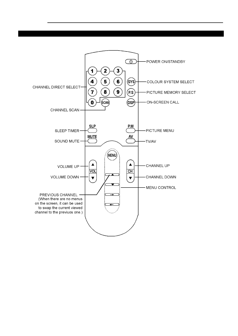 Remote controller | Palsonic 8020PF User Manual | Page 7 / 25