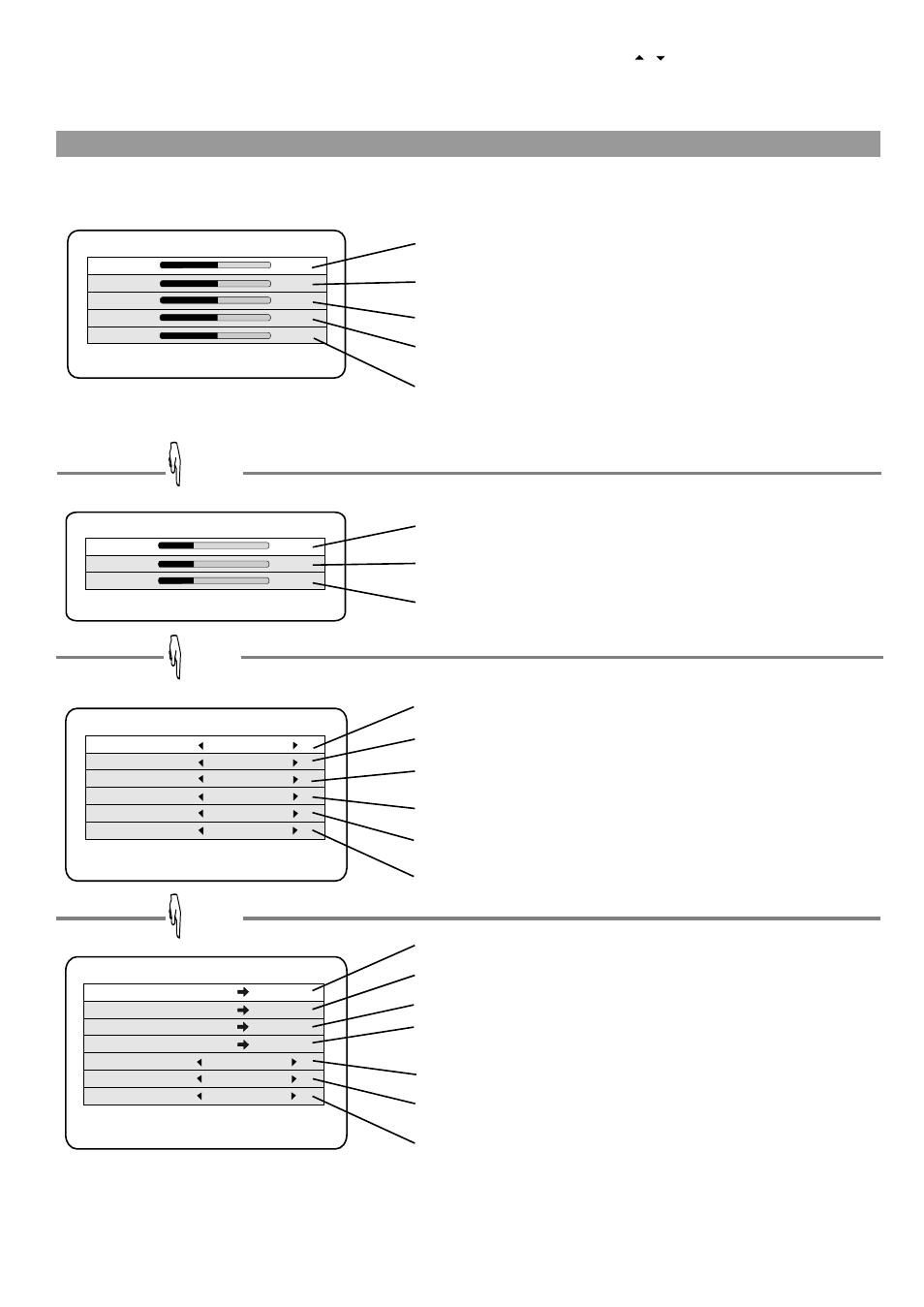 Menu introduction, Press menu button in tv mode, Picture setting | Sound, Setup, Channel setting, Press menu button | Palsonic TFTV-760 User Manual | Page 15 / 31