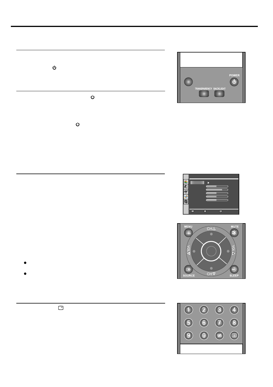 Turning the unit on and off, Viewing the menus and displays | Palsonic TFTV525WS User Manual | Page 16 / 27