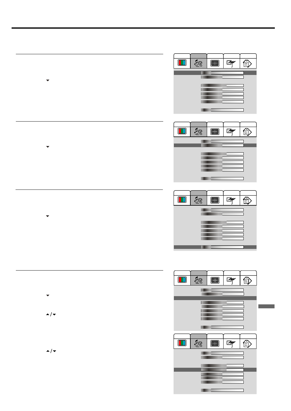 Setting sound, Adjusting the volume, Adjusting the sound balance | Adjusting the headphone volume, Adjusting equalizer | Palsonic TFTV680 User Manual | Page 23 / 35