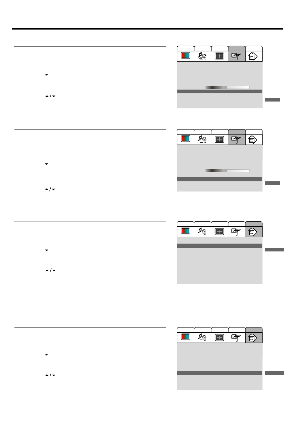 Setting system, Setting colour system, Setting sound system | Changing screen aspect ratio, Selecting menu language | Palsonic TFTV680 User Manual | Page 25 / 35