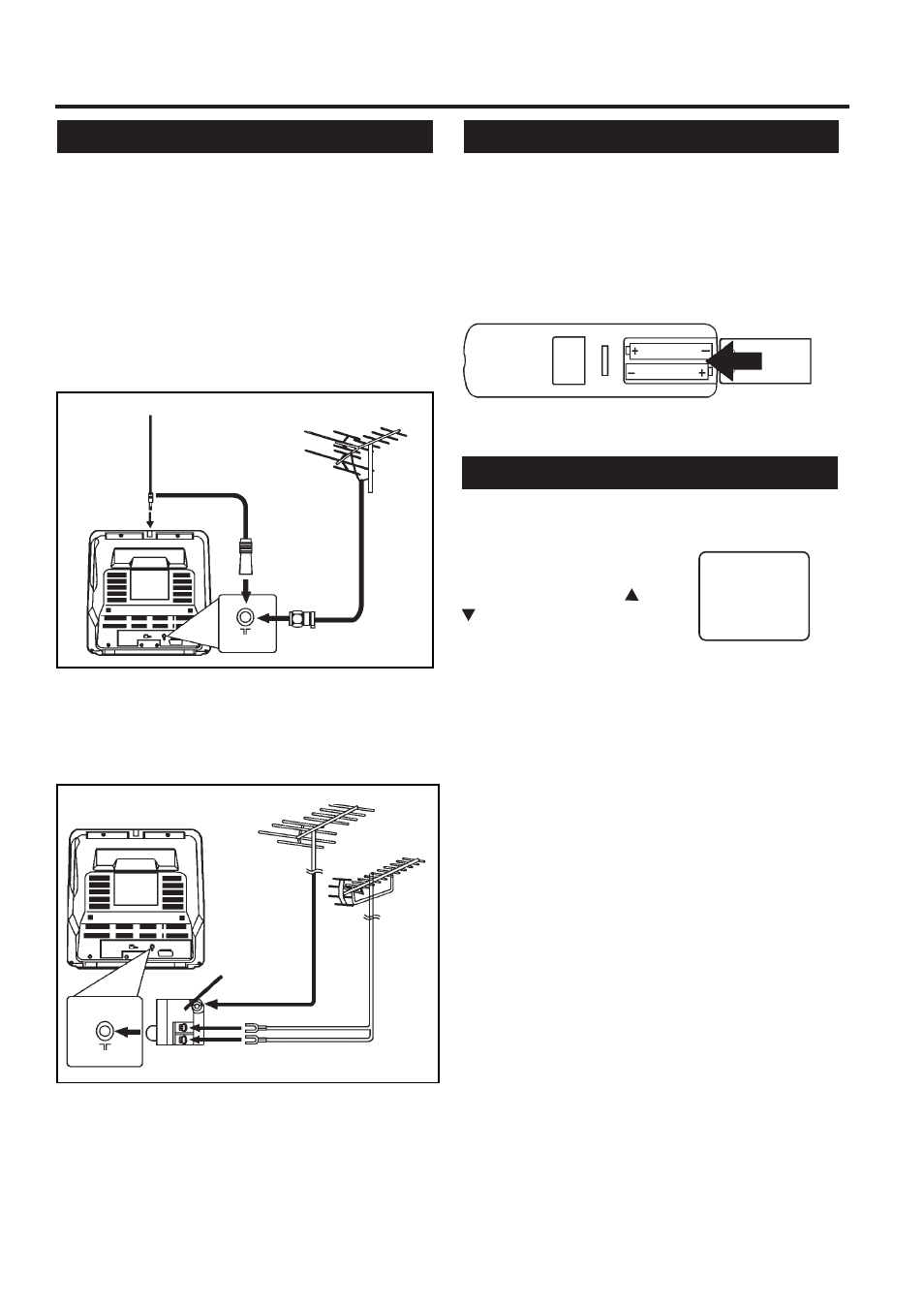 Preparation for use, Cable connections, External input mode installing the batteries | Palsonic TVP-342 User Manual | Page 8 / 26