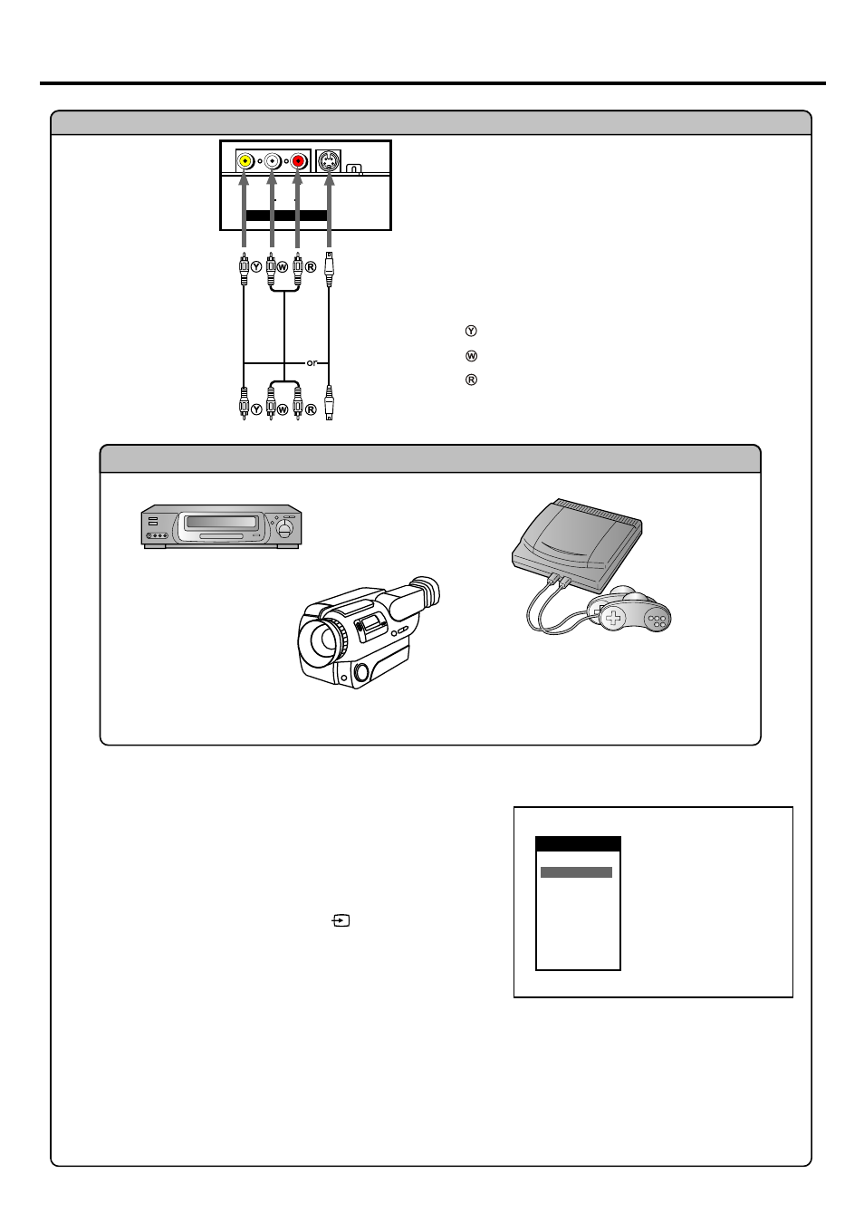 Connections, Continued), Yellow (video) white (audio l/mono) red (audio r) | Palsonic TFTV935S User Manual | Page 14 / 36