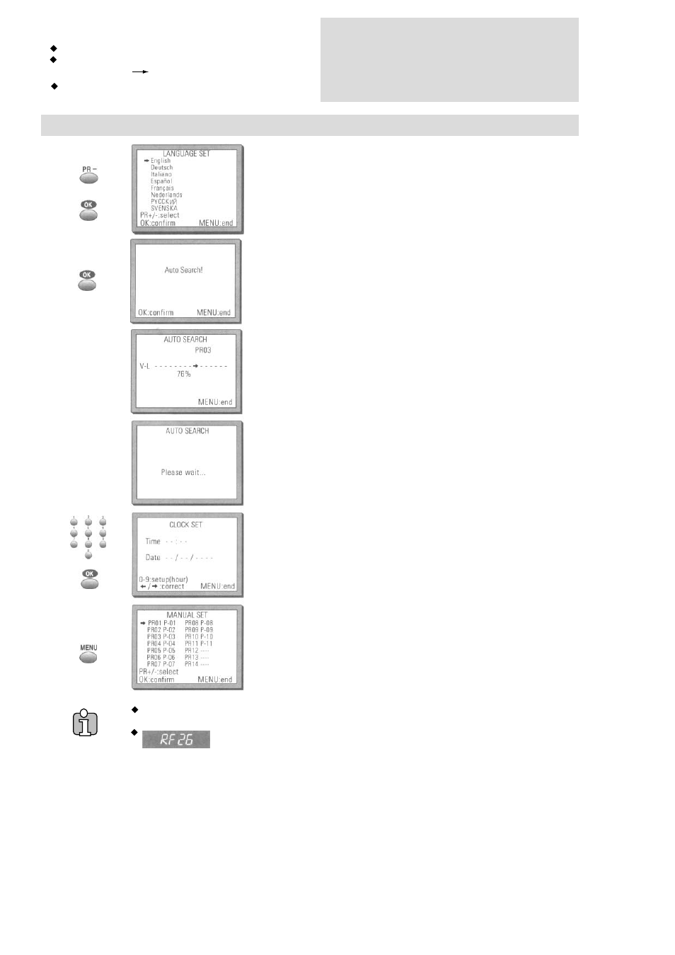 Setting up the video recorder | Palsonic VCR2120 User Manual | Page 7 / 25