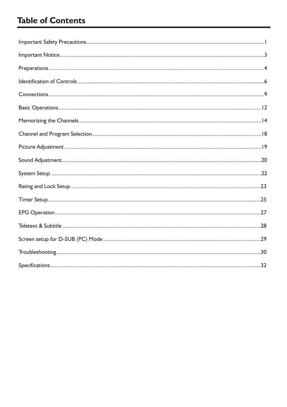 Palsonic TFTV552LED User Manual | Page 3 / 36