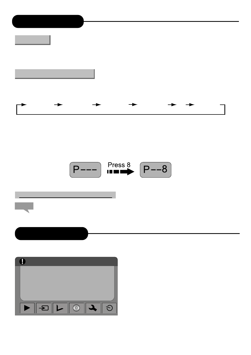 Monitoring mode, Navigation mode, Switch to mode play | Palsonic DVD R 212 User Manual | Page 15 / 48