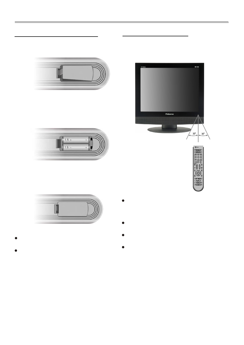 Remote control, Using of remote control, Preparation of remote control | Palsonic TFTV2035BK User Manual | Page 10 / 40
