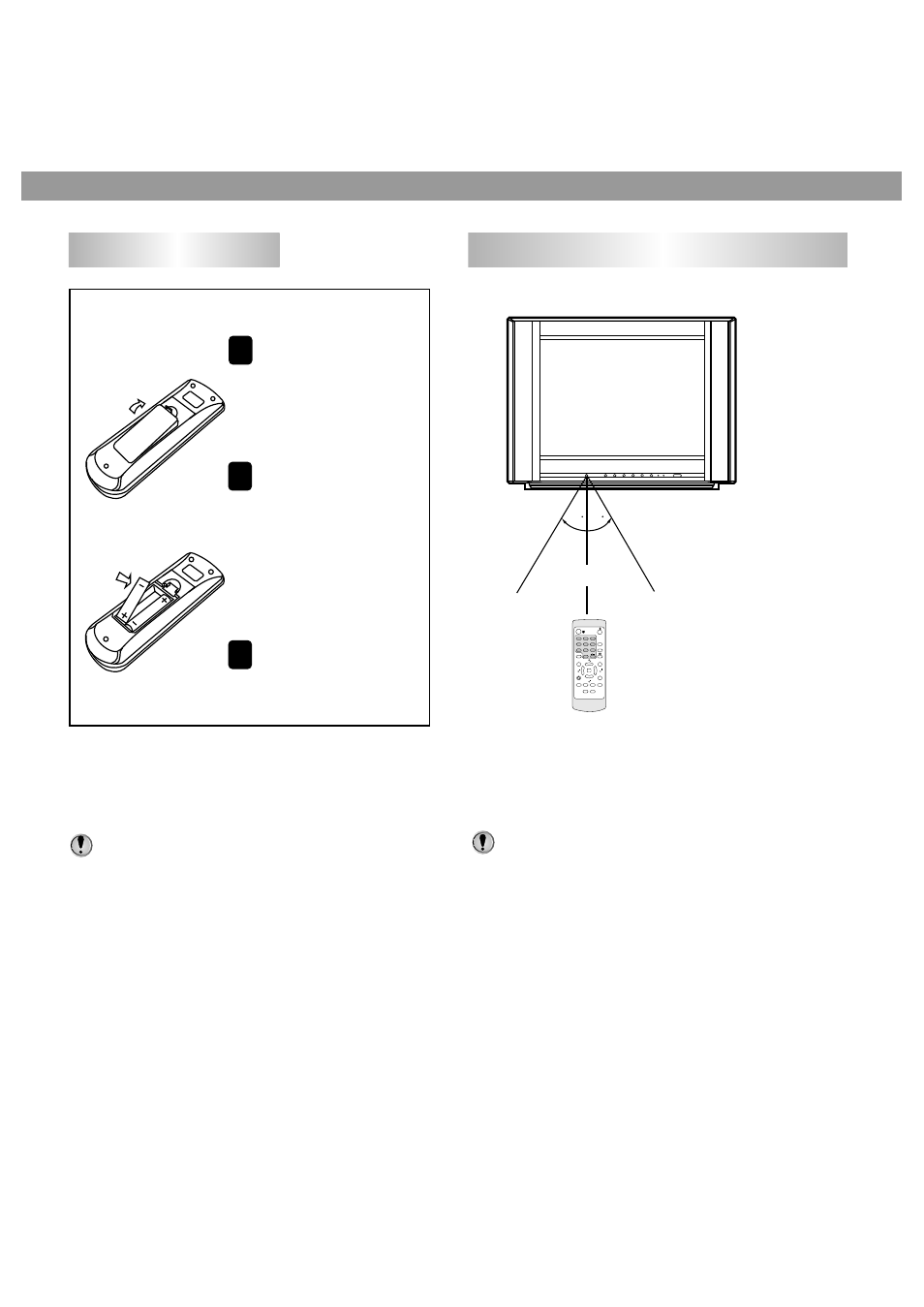 Battery installation, Effective range of the remote control, Open the battery cover | Replace the battery cover | Palsonic 5130TS User Manual | Page 10 / 30