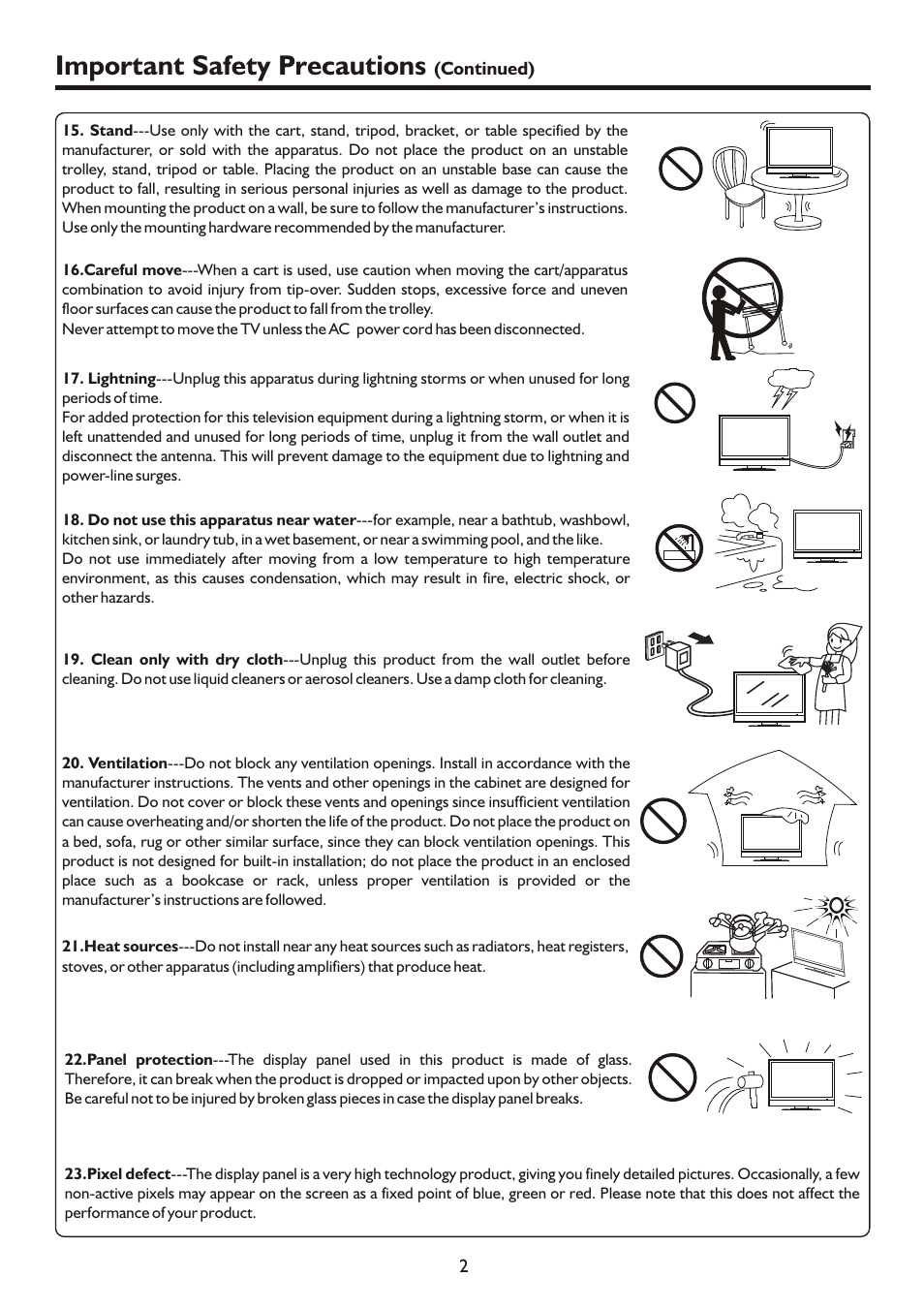 页面 4, Important safety precautions | Palsonic TFTV421080HD User Manual | Page 4 / 36