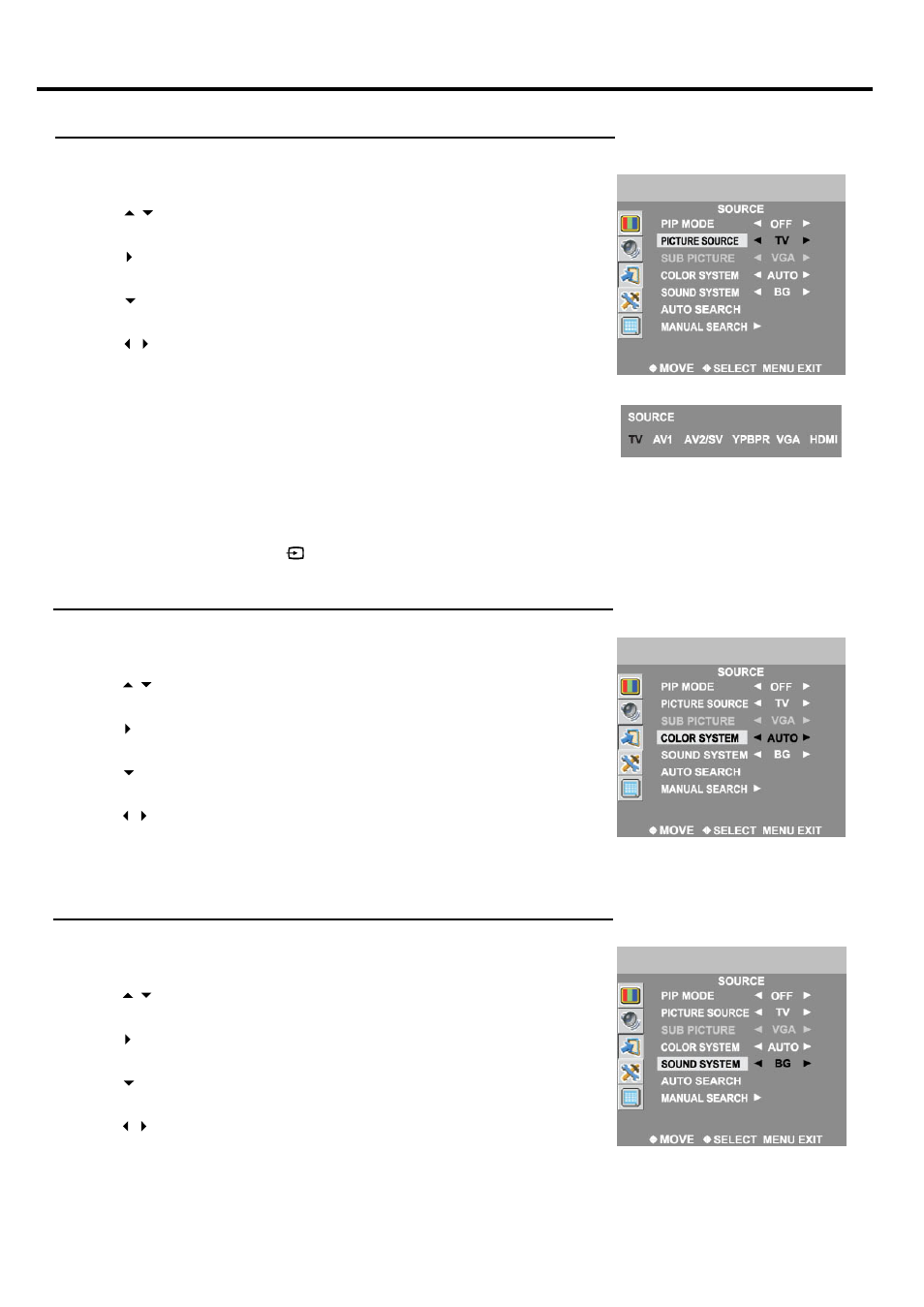 Basic operations | Palsonic TFTV681U User Manual | Page 24 / 36
