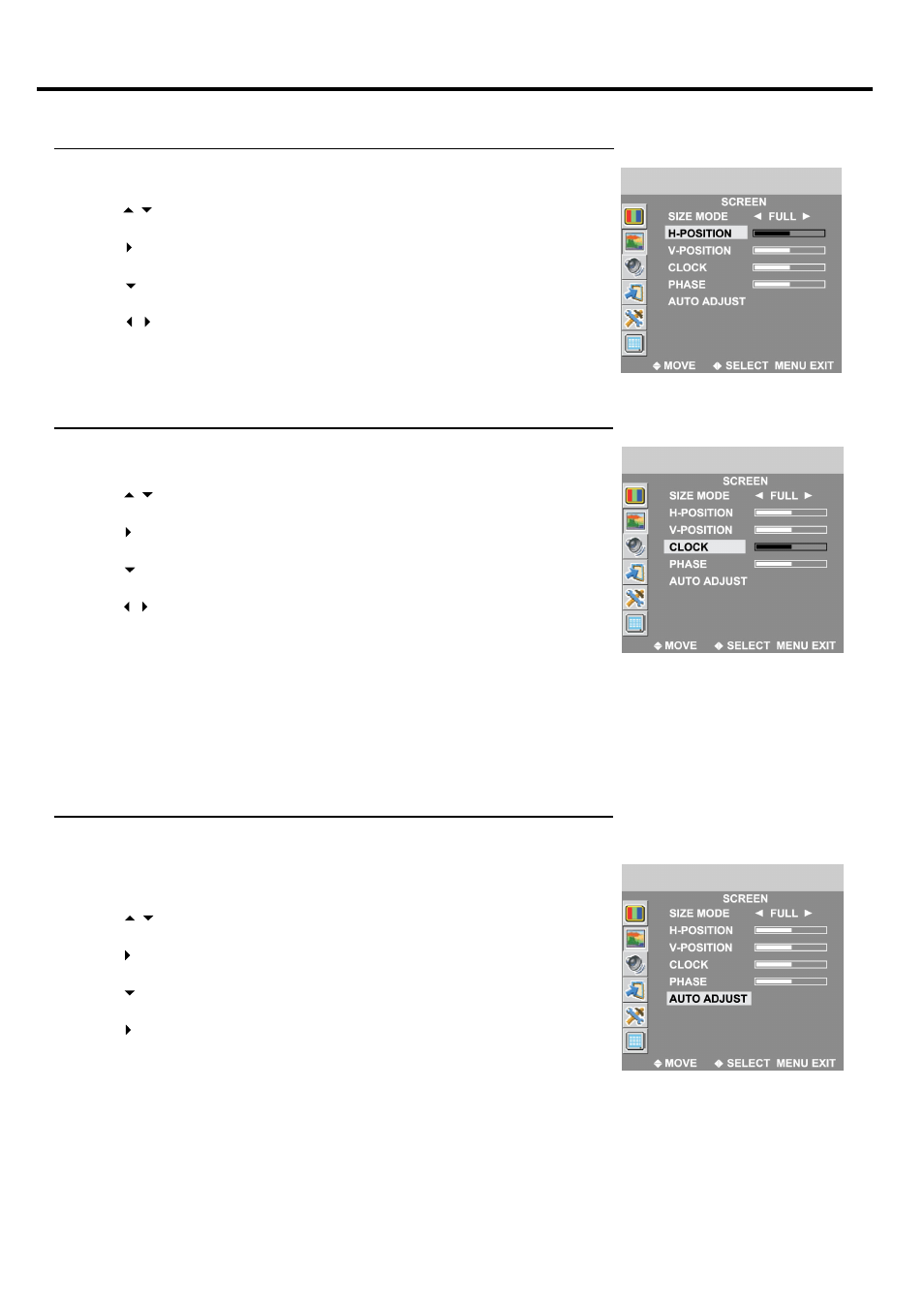 Adjusting in vga mode | Palsonic TFTV681U User Manual | Page 33 / 36
