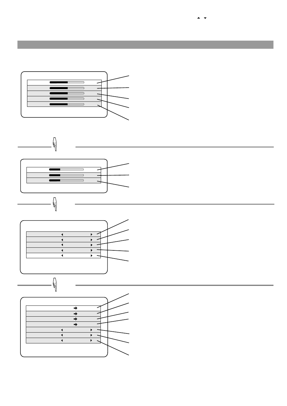 Menu introduction, Setup, Press menu button in tv mode | Picture setting, Sound, Channel setting, Press menu button | Palsonic TFTV765 User Manual | Page 15 / 31