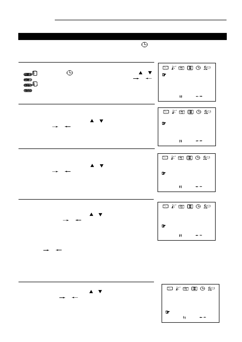 Operation, Clock set clock setting | Palsonic 6140G User Manual | Page 20 / 25