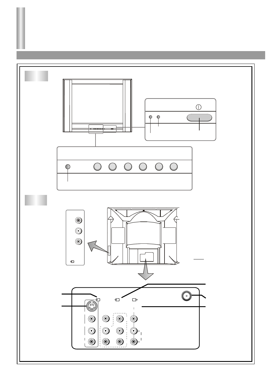 Identification of controls, Front, Front/back view back | Introduction, Menu av/tv ch- ch+ vol- vol | Palsonic 6830GY User Manual | Page 6 / 29