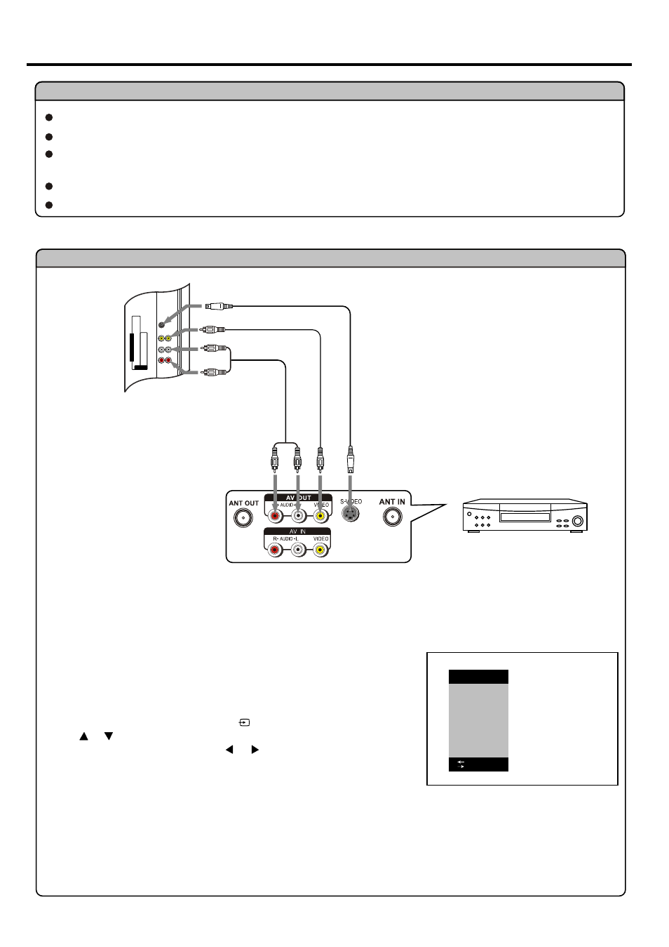 Connections, How to connect, Connect a vcr | Cautions before connecting | Palsonic TFTV665UBK User Manual | Page 11 / 32