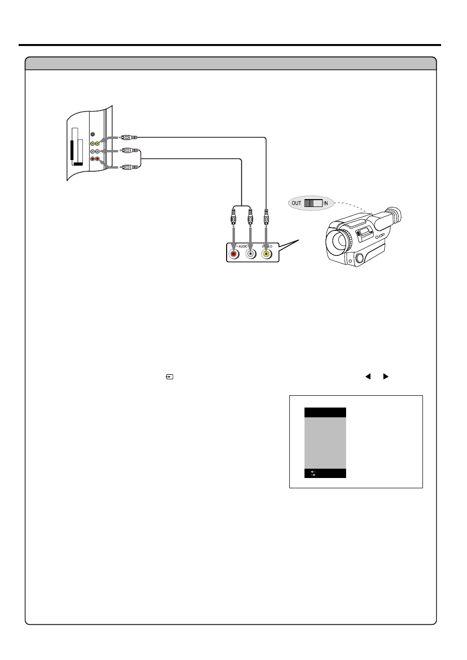 Connections, Continued), How to connect | Connect a camcorder, Video cable audio cable, Input | Palsonic TFTV665UBK User Manual | Page 12 / 32