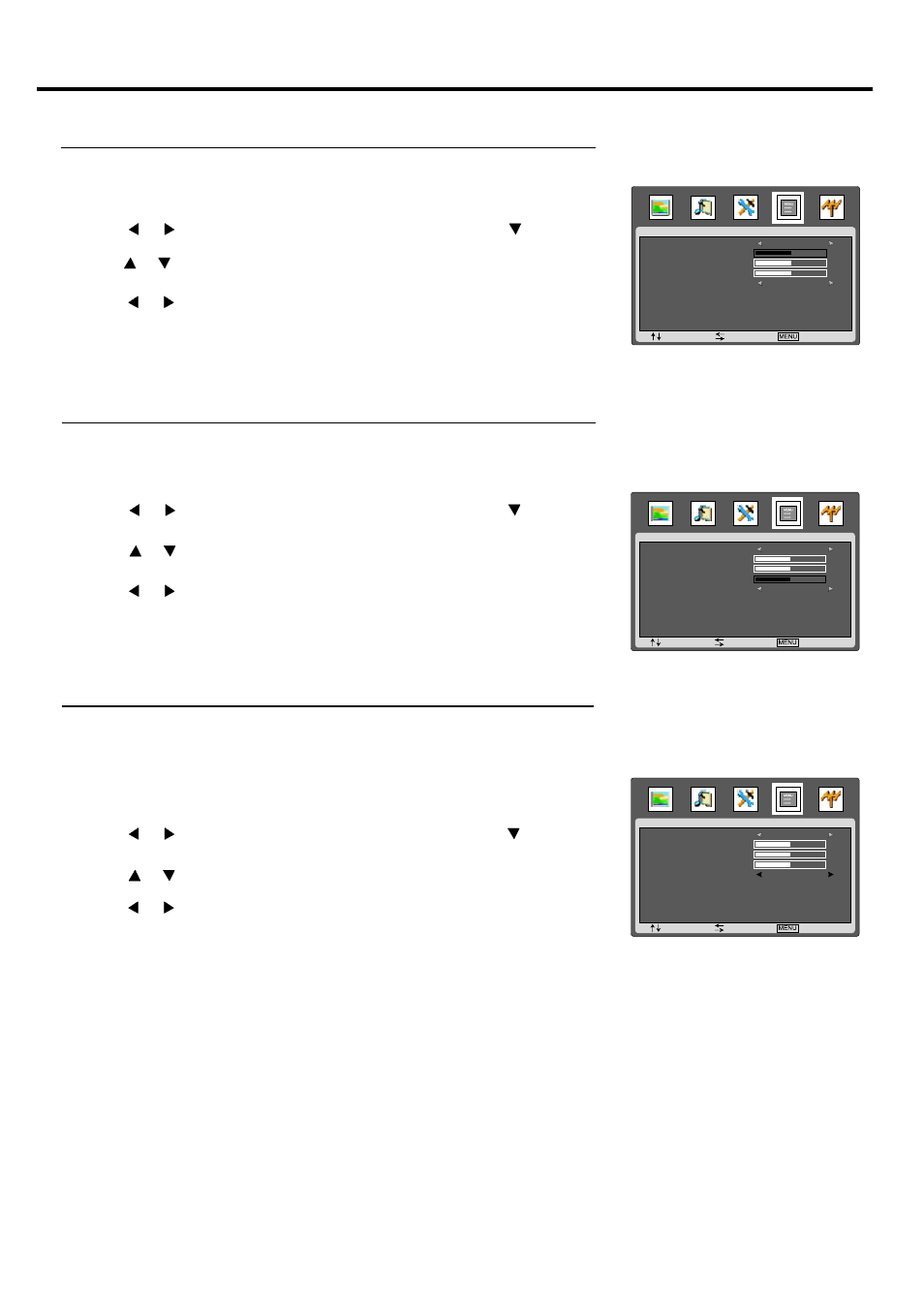 Adjusting on-screen display, Adjusting osd position, Adjusting osd halftone | Setting osd timeout | Palsonic TFTV665UBK User Manual | Page 27 / 32