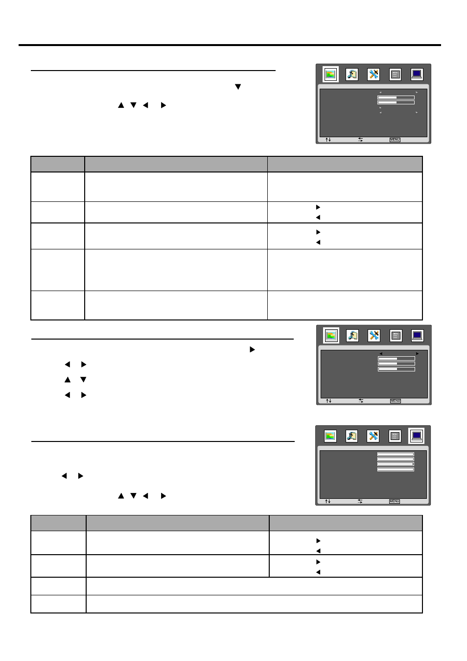 Adjustment in pc (vga)/ypbpr mode, Adjusting the picture, Customising the colour mode | Adjusting image geometry | Palsonic TFTV665UBK User Manual | Page 28 / 32