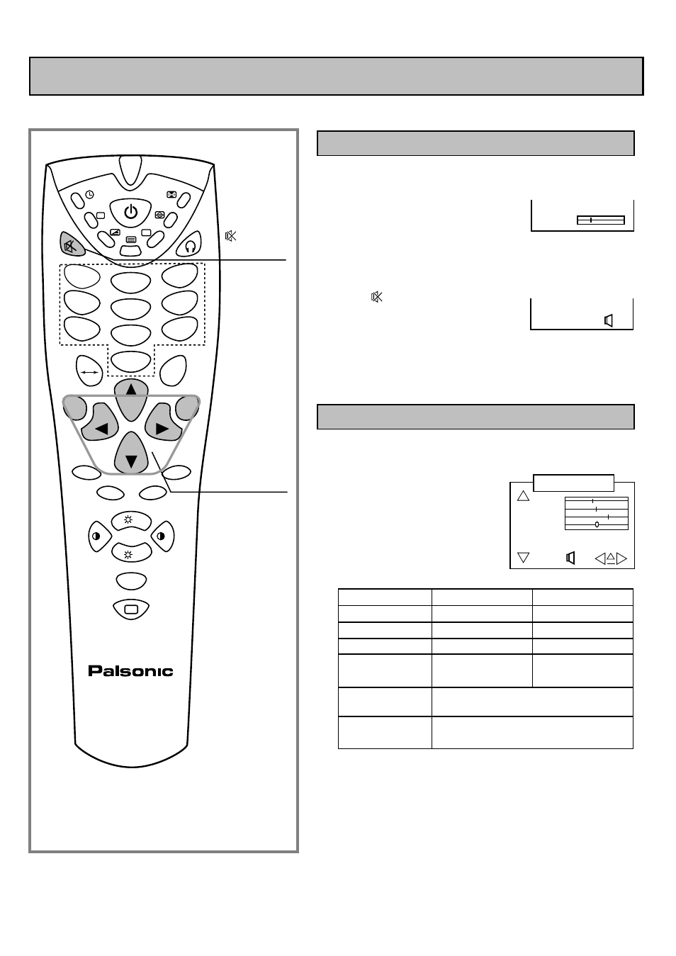 Sound controls, Adjusting volume, Adjusting sound | Palsonic 6830TG User Manual | Page 23 / 34