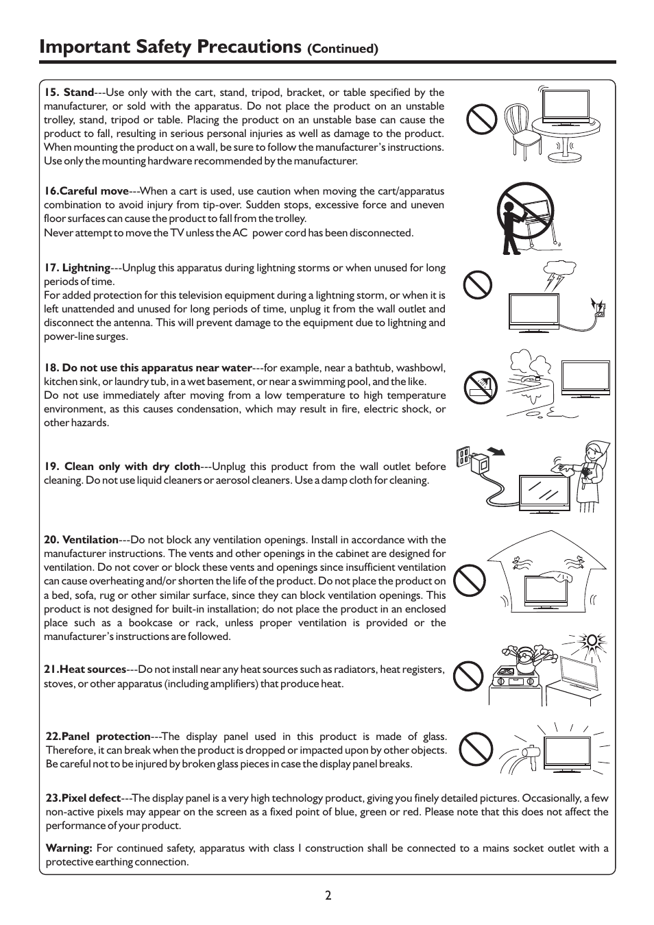 Important safety precautions | Palsonic WIDE SCREEN PDP PDP4220HD User Manual | Page 5 / 37