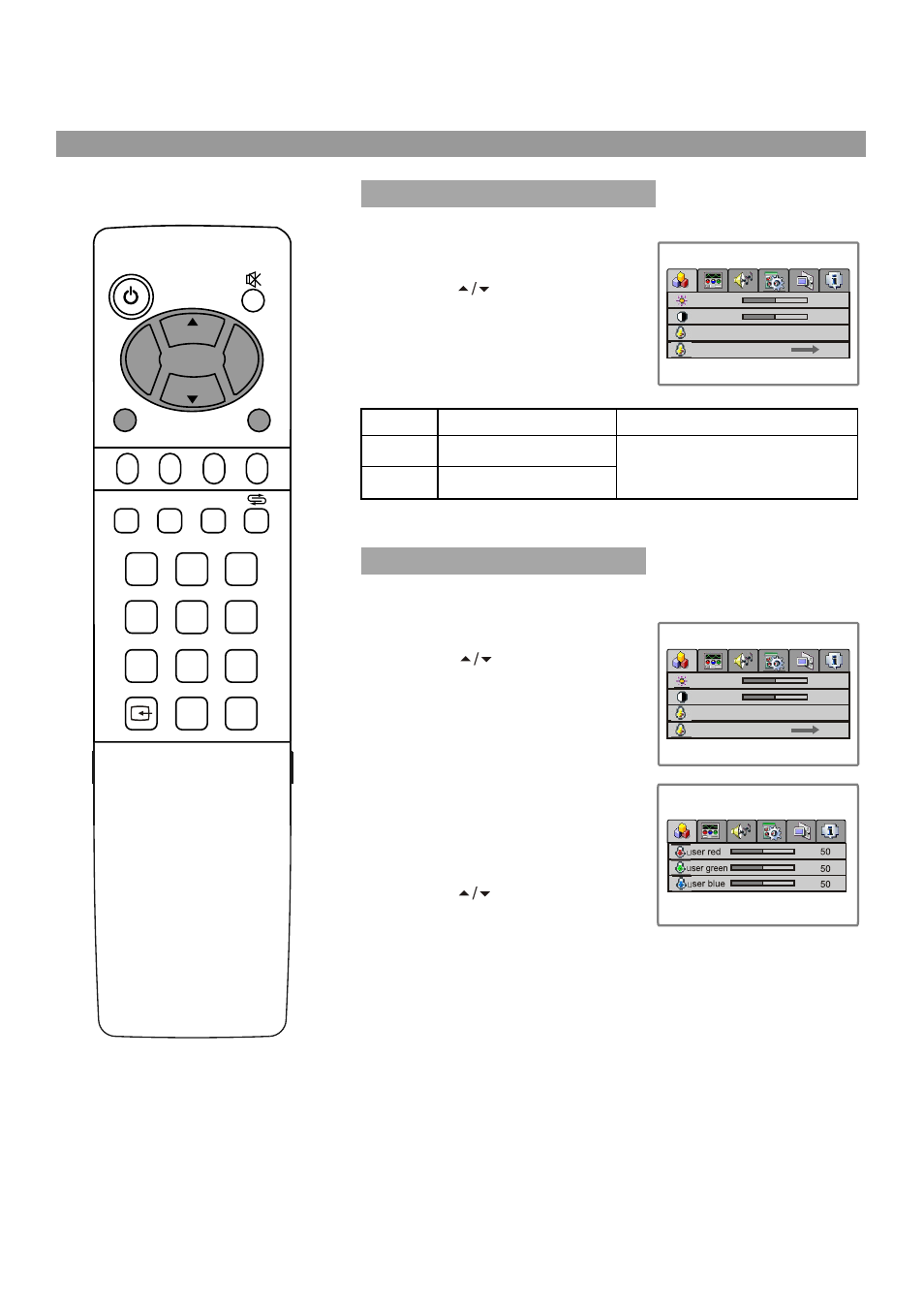 Operations in rgb/ypbpr mode, Picture settings | Palsonic TFTV435WS User Manual | Page 29 / 32