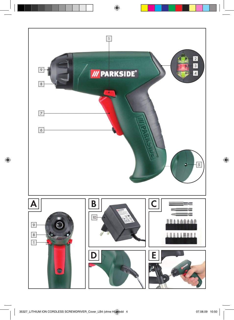 Ab d c e | Parkside X3.6-LI A User Manual | Page 3 / 62