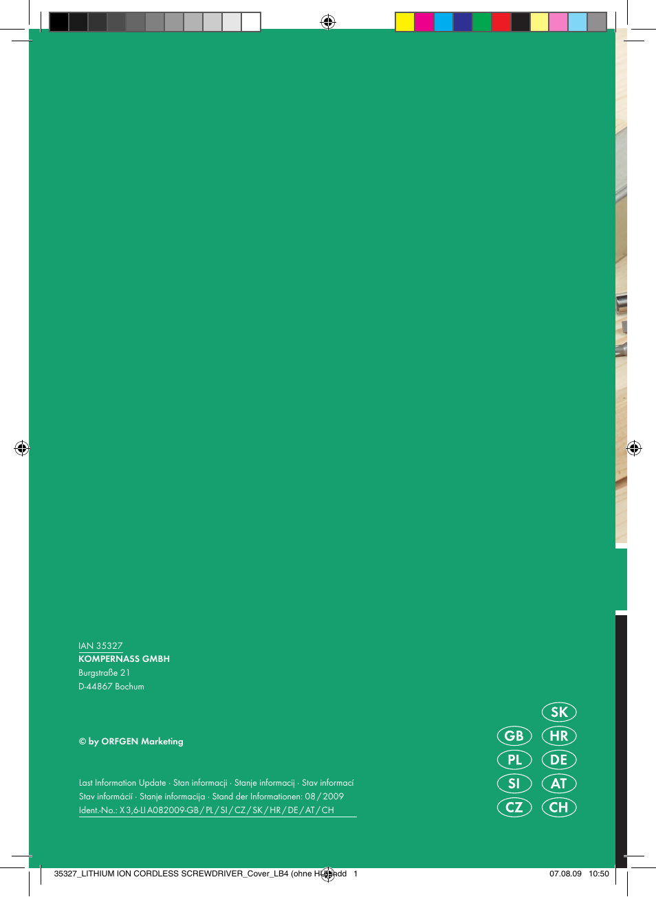 Parkside X3.6-LI A User Manual | Page 62 / 62