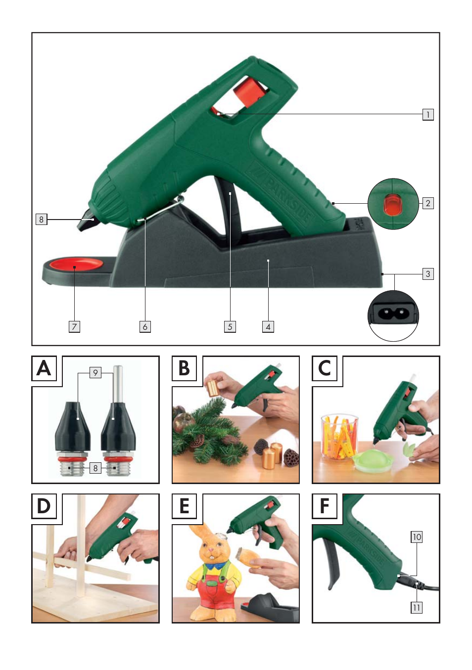Bc d e f | Parkside PHP 500 A1 User Manual | Page 3 / 10