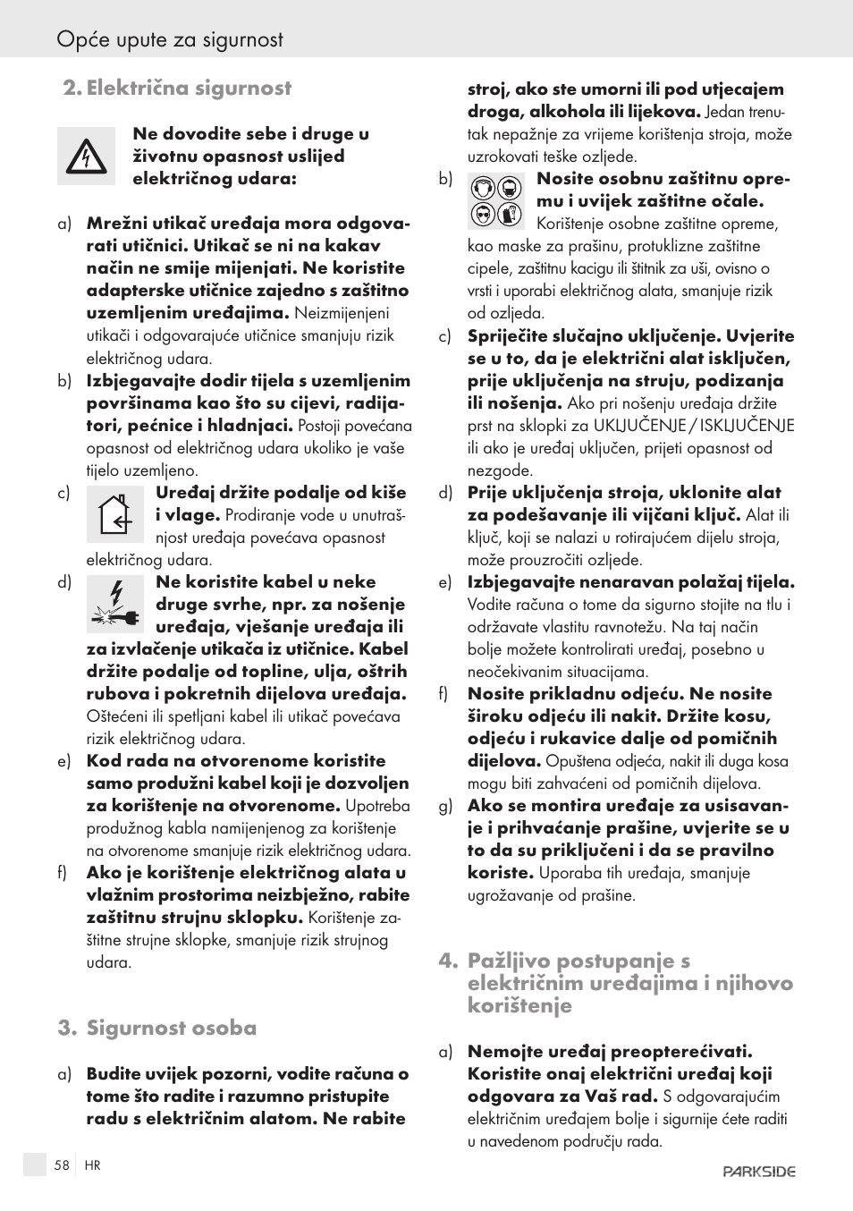 Opće upute za sigurnost | Parkside IEEE 802.3AF POE-1200 User Manual | Page 56 / 68