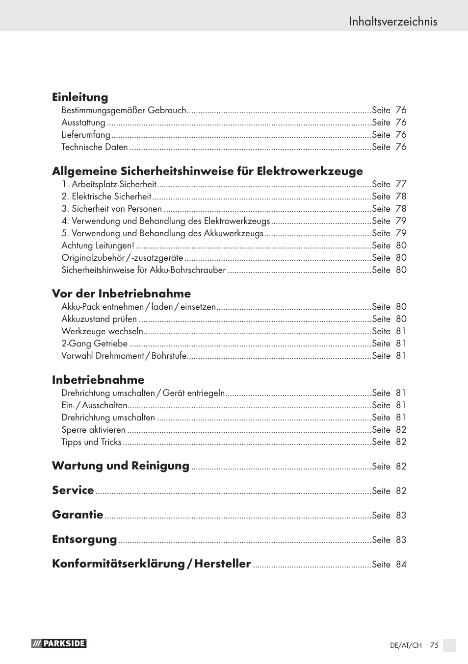 Parkside PABS10.8-LI User Manual | Page 74 / 84