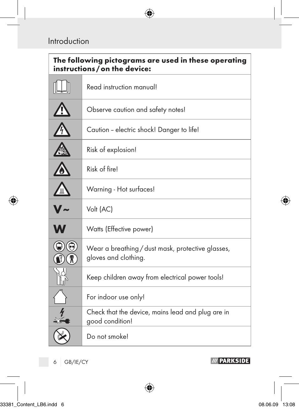 Introduction | Parkside PLS 30 User Manual | Page 5 / 19