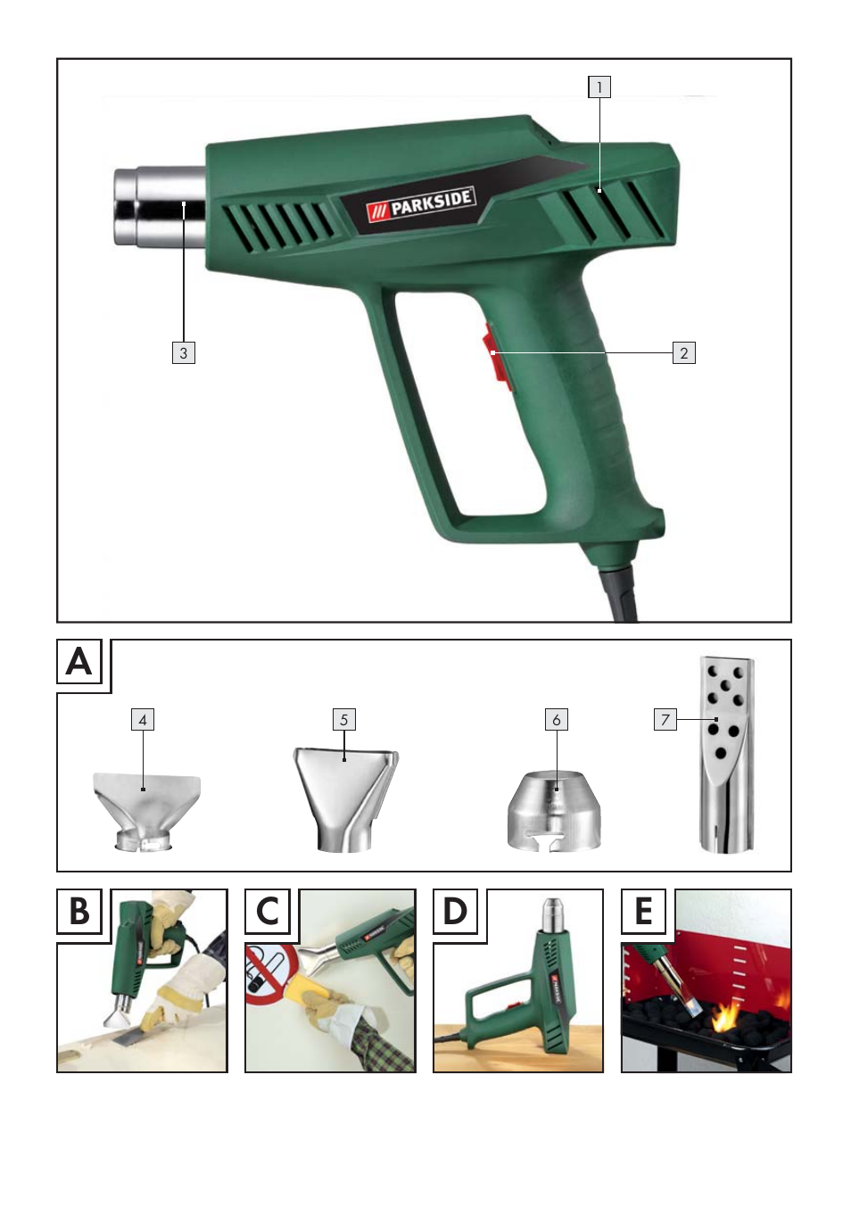 Ab c d | Parkside PHLG 2000-2 User Manual | Page 3 / 11