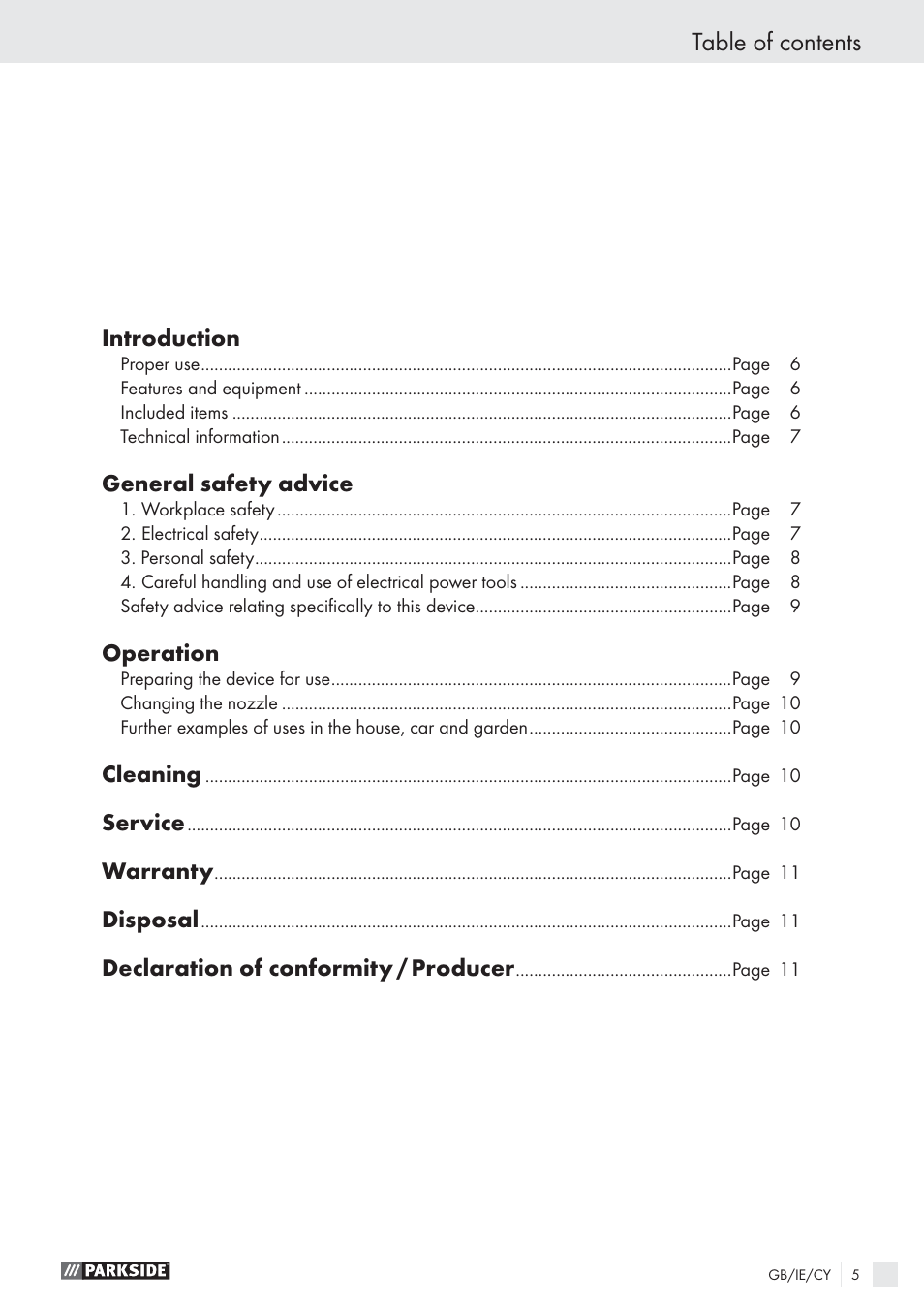 Parkside PHLG 2000-2 User Manual | Page 4 / 11