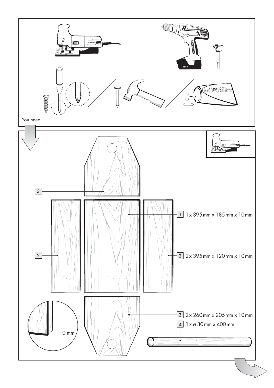 10 mm, You need | Parkside PPHSS 730 SE User Manual | Page 5 / 15