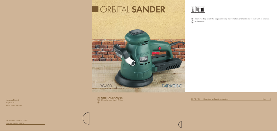 Parkside XQ600 User Manual | 12 pages
