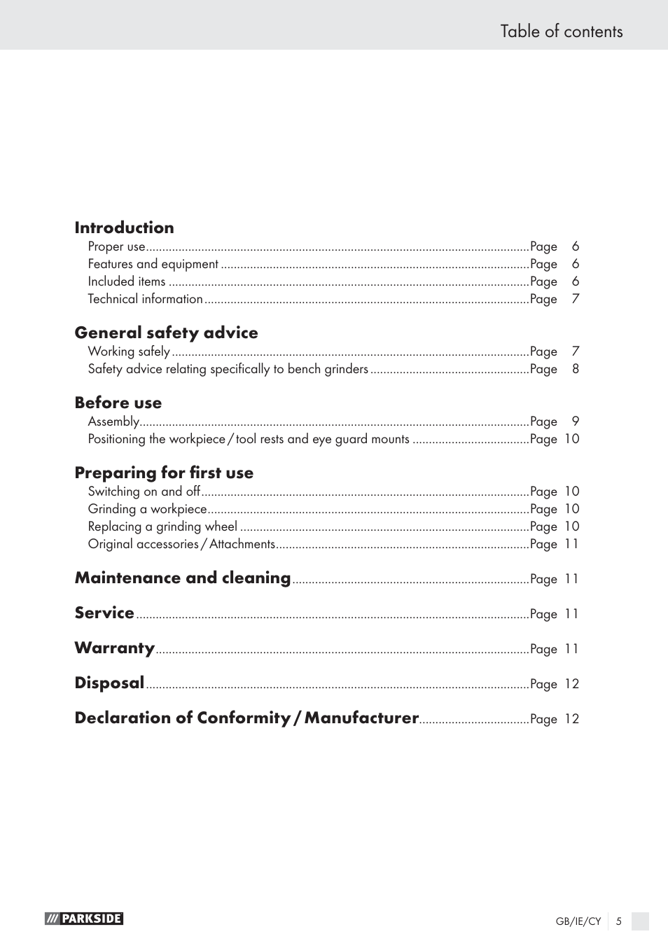 Parkside PDS 200A User Manual | Page 5 / 13