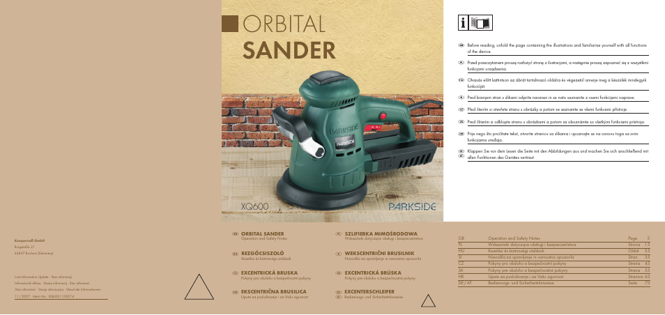 Parkside XQ600 User Manual | 80 pages