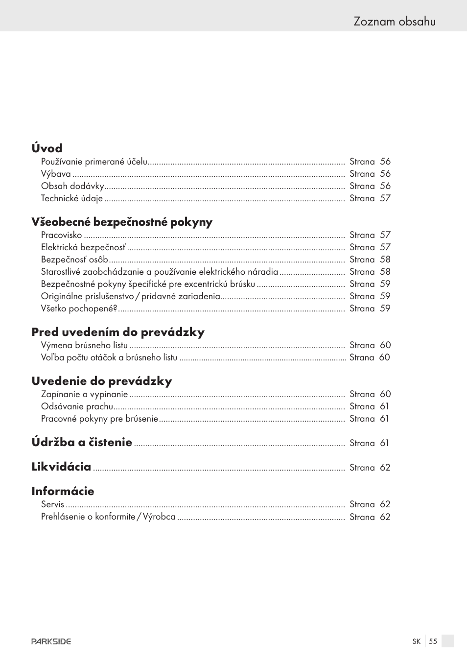 Parkside XQ600 User Manual | Page 53 / 80