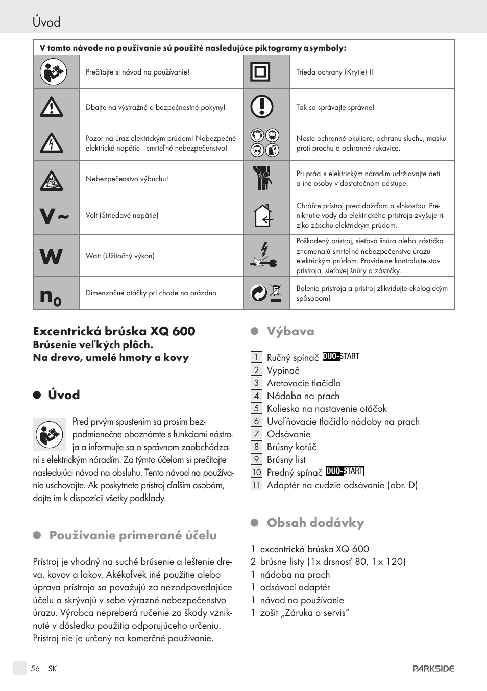 Parkside XQ600 User Manual | Page 54 / 80