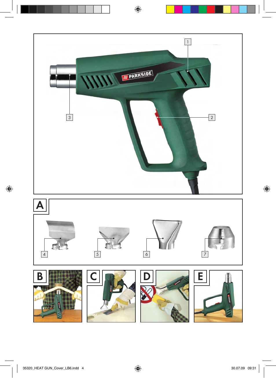 Bc d e | Parkside PHLG 2000-2 User Manual | Page 3 / 12