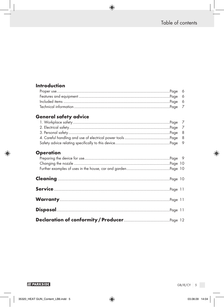 Parkside PHLG 2000-2 User Manual | Page 4 / 12