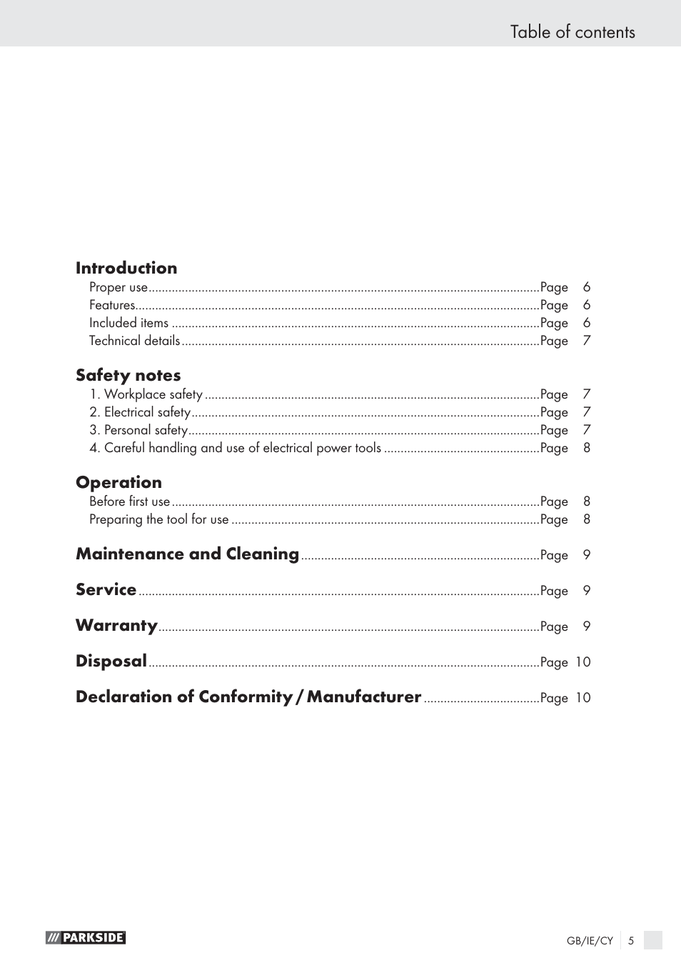 Parkside PHKP 500SE User Manual | Page 4 / 10