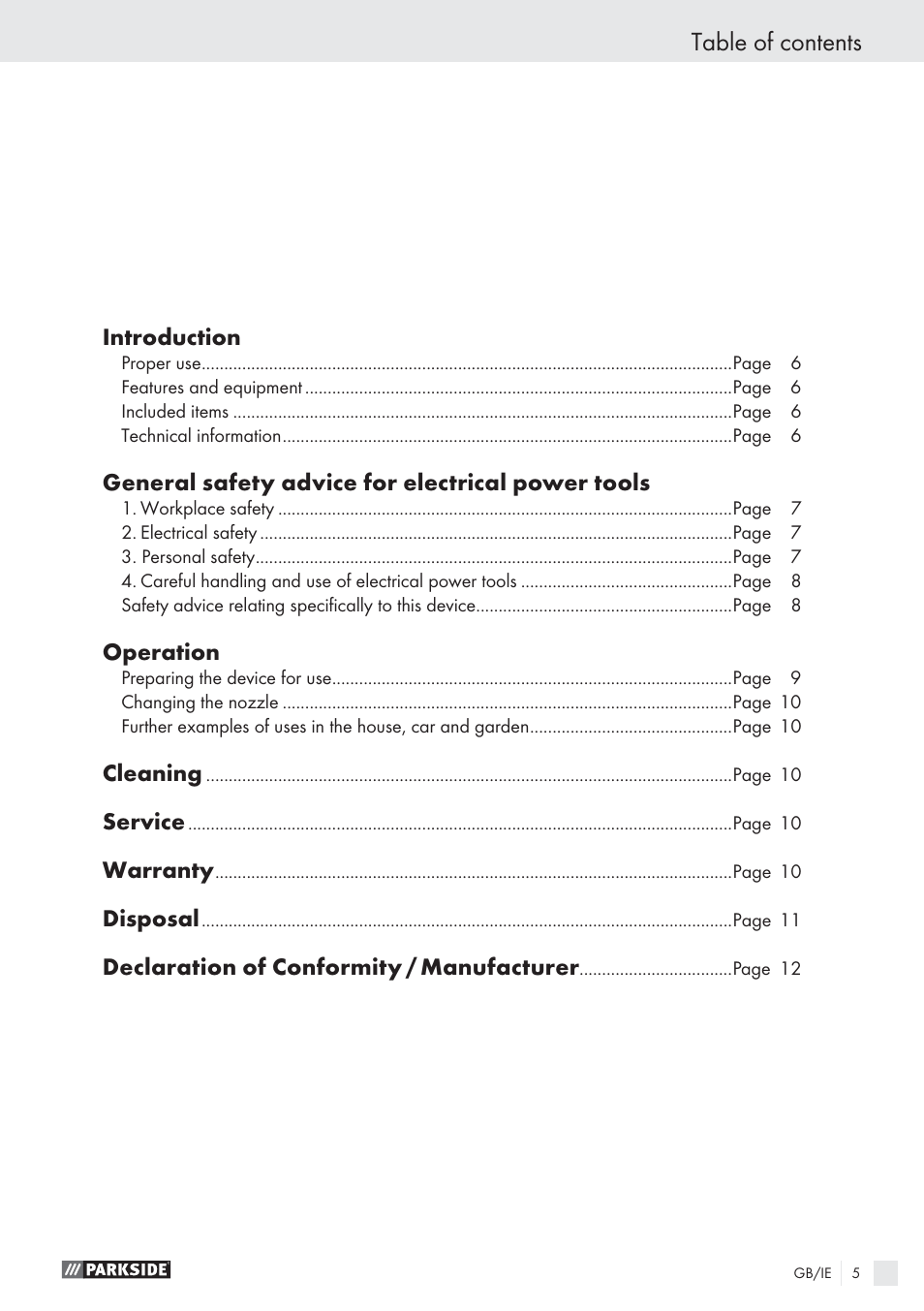 Parkside PHLG 2000 B1 User Manual | Page 5 / 13