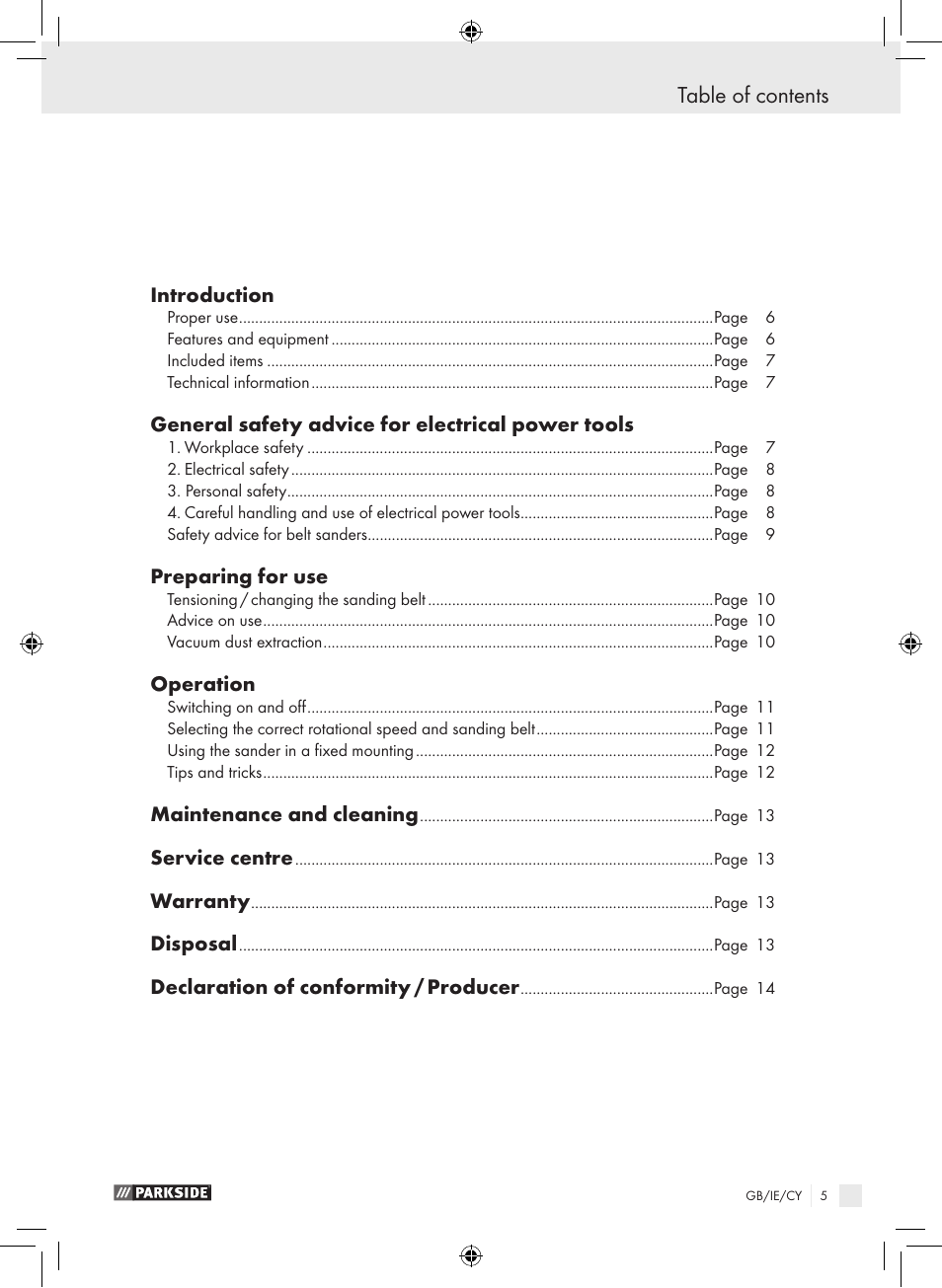 Parkside PEBS 900 SE User Manual | Page 4 / 14