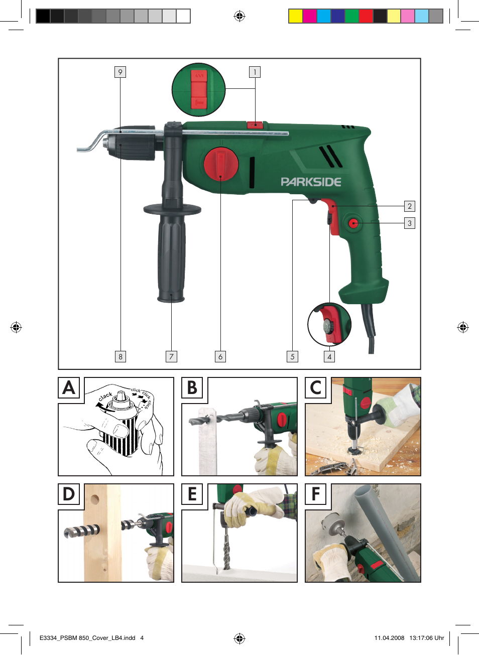 Parkside PSBM 850 User Manual | Page 3 / 77