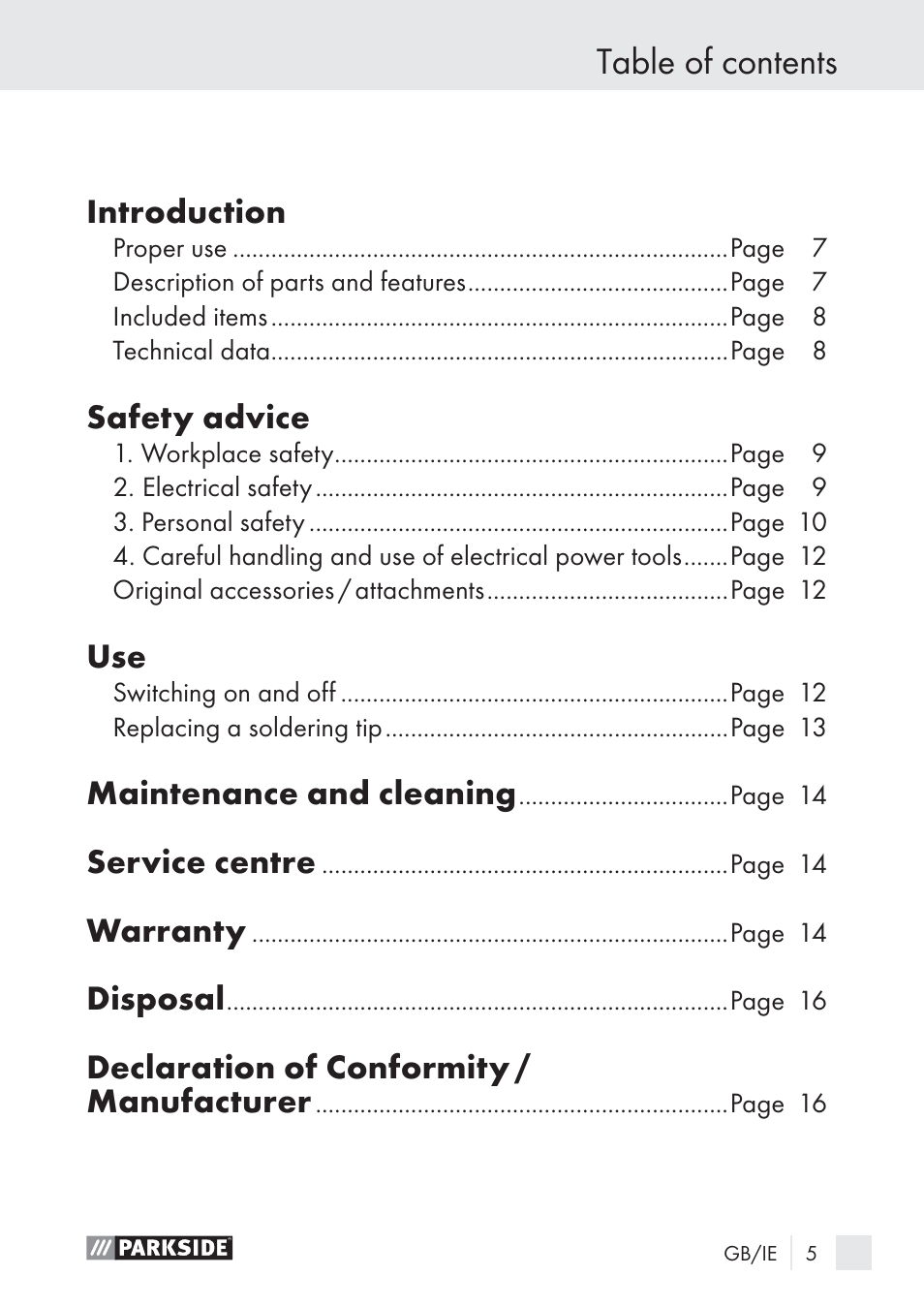 Parkside PLP 100 A1 User Manual | Page 5 / 18