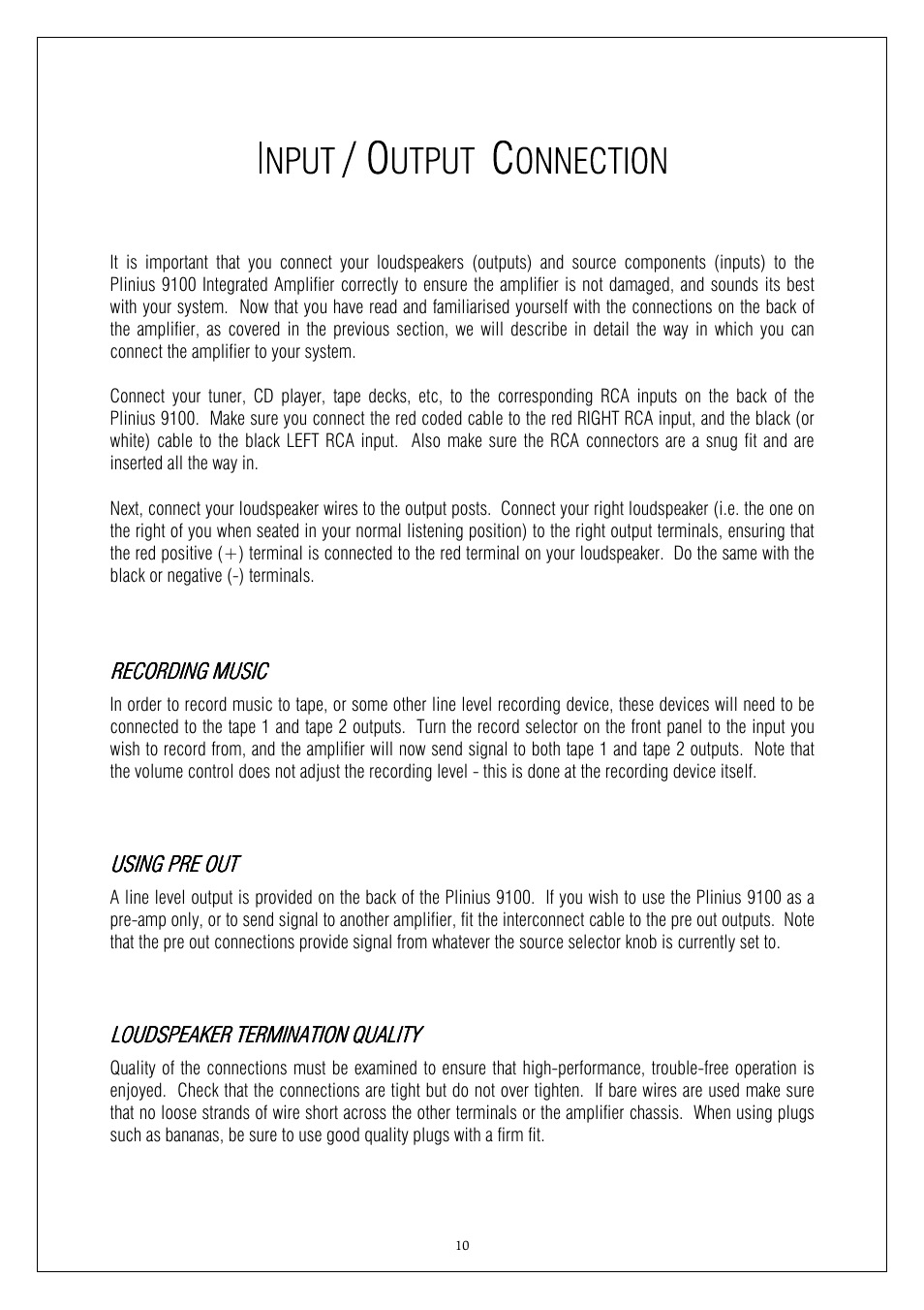 Plinius Audio Plinius 9100 User Manual | Page 10 / 17